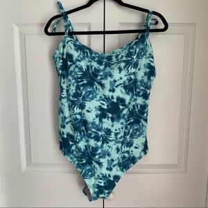 Kona Sol NWT Blue Tie Dye One Piece Bathing Suit Size XL (16-18)